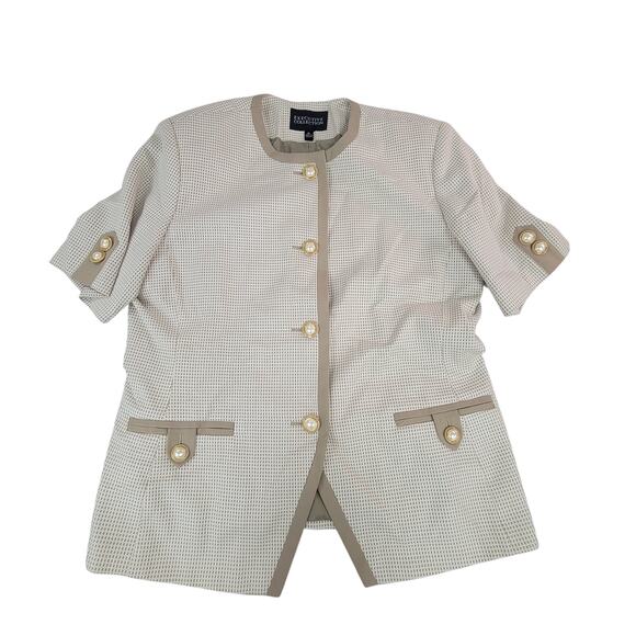 Executive Collection Size 18 Tan Button up Blazer - Picture 1 of 7